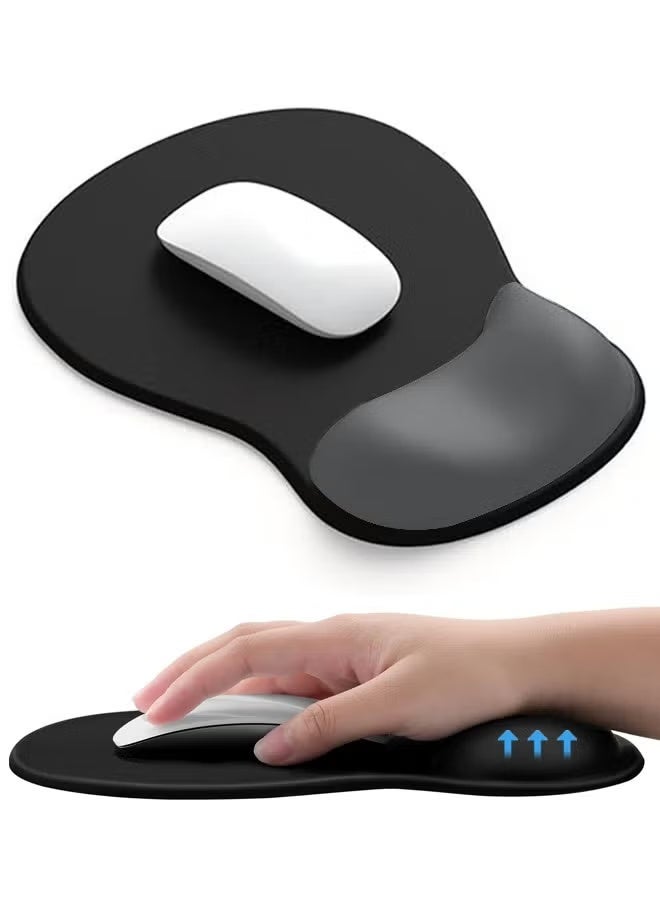 Mouse Pad with Wrist Rest, Compact Portable Mouse Mat, Perfect for Mobile Office, Travel Use - Image 1