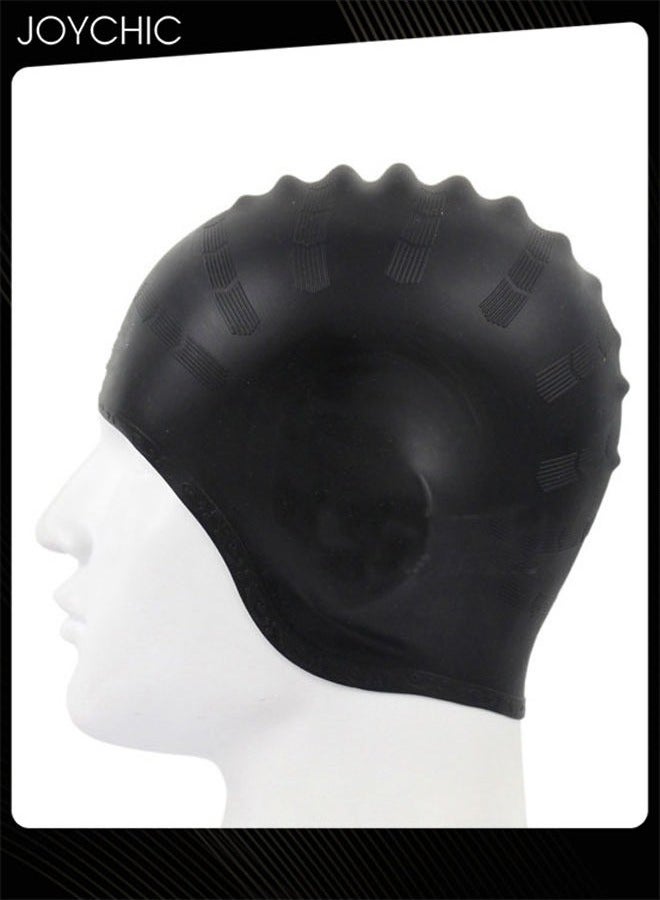 Joychic قبعات سباحة مرنة من السيليكون لحماية الأذن - 2 قطعة للنساء والرجال - Image 2