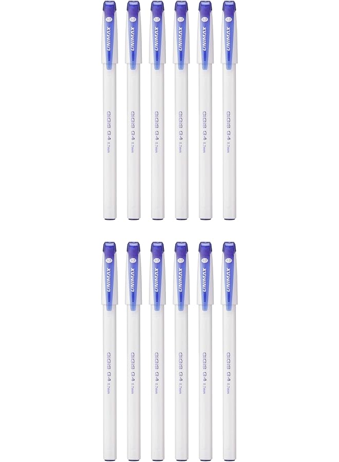 إيروريكس مجموعة أقلام حبر جاف G4 مقاس 0.7 مم، مكونة من 12 قطعة باللون الأزرق - Image 1