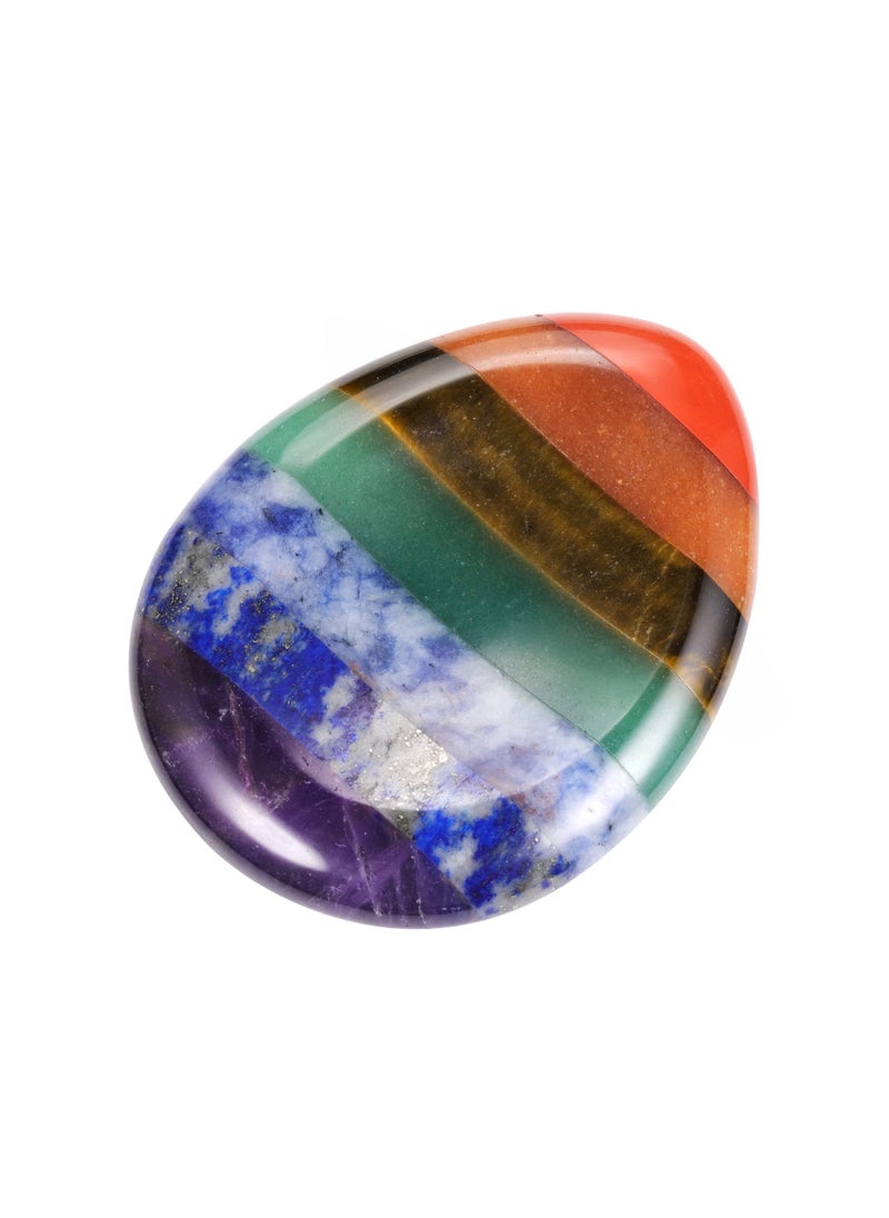 CrystalTears CrystalTears Chakra Worry Stone for Anxiety Healing Crystal Thumb Worry Stones Pocket Palm Stones Stress Relief Reiki Healing Meditation 