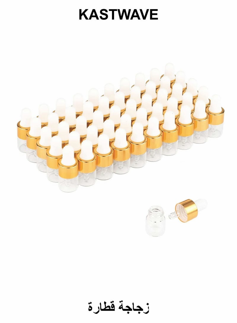 كاست ويف زجاجة قطارة زجاجية شفافة، حاويات تخزين عينات سعة 5 مل، قوارير موزع قطارة للعين - Image 1