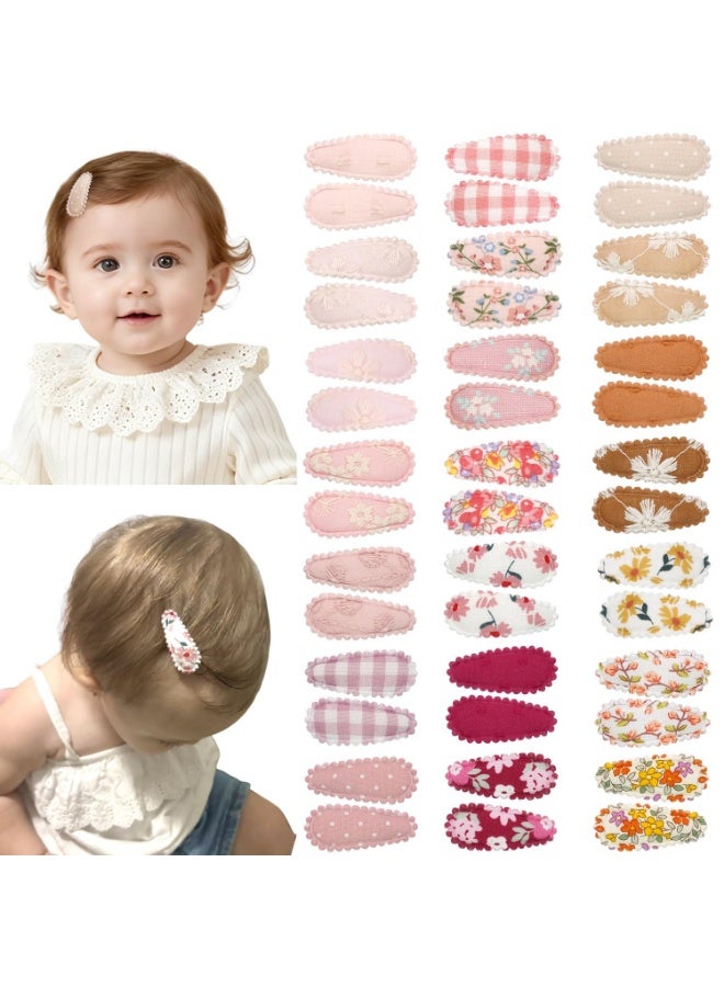 NNEWVANTE 42Pcs Baby Hair Clips, Infant Girl Hair Accessories, 1.5" Mini Hair Clips, Printed Anti-Slip Snap Barrettes, Waterdrop Design Hairpins, Toddler Girl Hair Accessories - Image 1