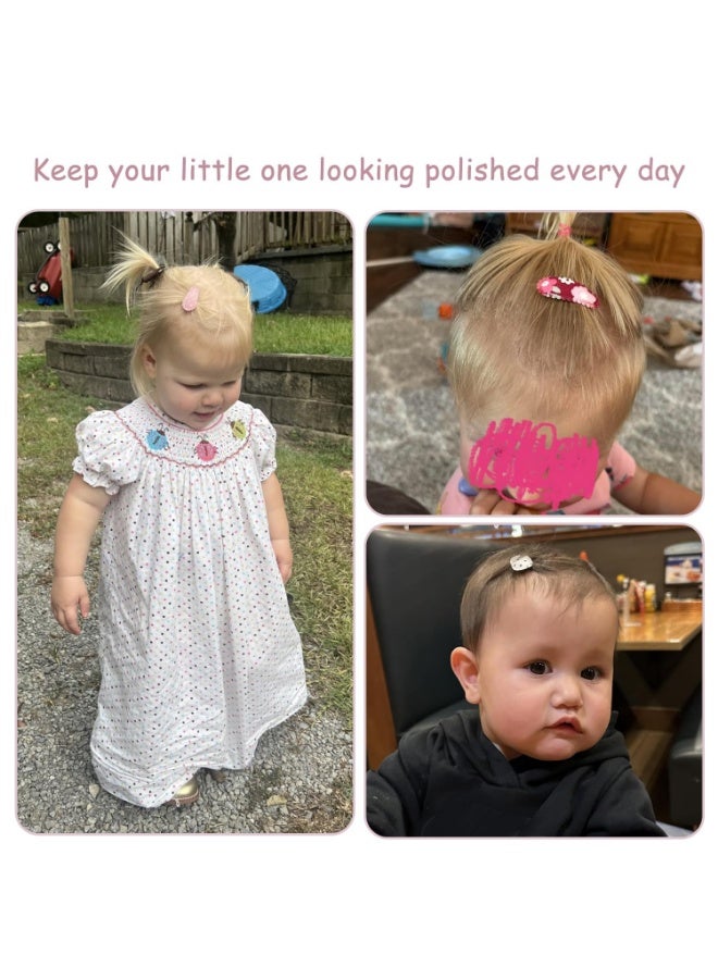 NNEWVANTE 42Pcs Baby Hair Clips, Infant Girl Hair Accessories, 1.5" Mini Hair Clips, Printed Anti-Slip Snap Barrettes, Waterdrop Design Hairpins, Toddler Girl Hair Accessories - Image 3