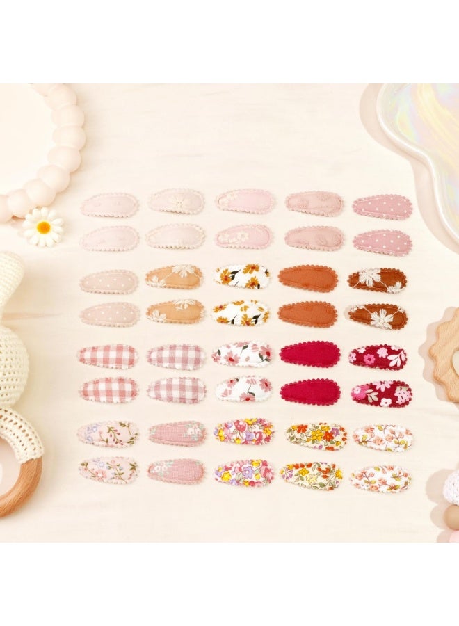 NNEWVANTE 42Pcs Baby Hair Clips, Infant Girl Hair Accessories, 1.5" Mini Hair Clips, Printed Anti-Slip Snap Barrettes, Waterdrop Design Hairpins, Toddler Girl Hair Accessories - Image 4