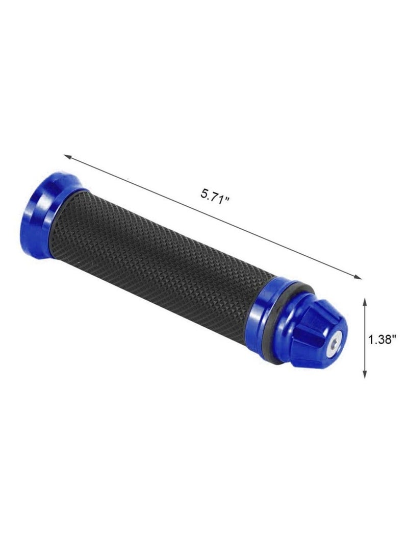 Y&D SYOSI Motorcycle Hand Grips, CNC Aluminum Alloy Handlebar with Rubber Cover 7/8'' 22mm Grips for Bicycle & (Blue)  - Image 2