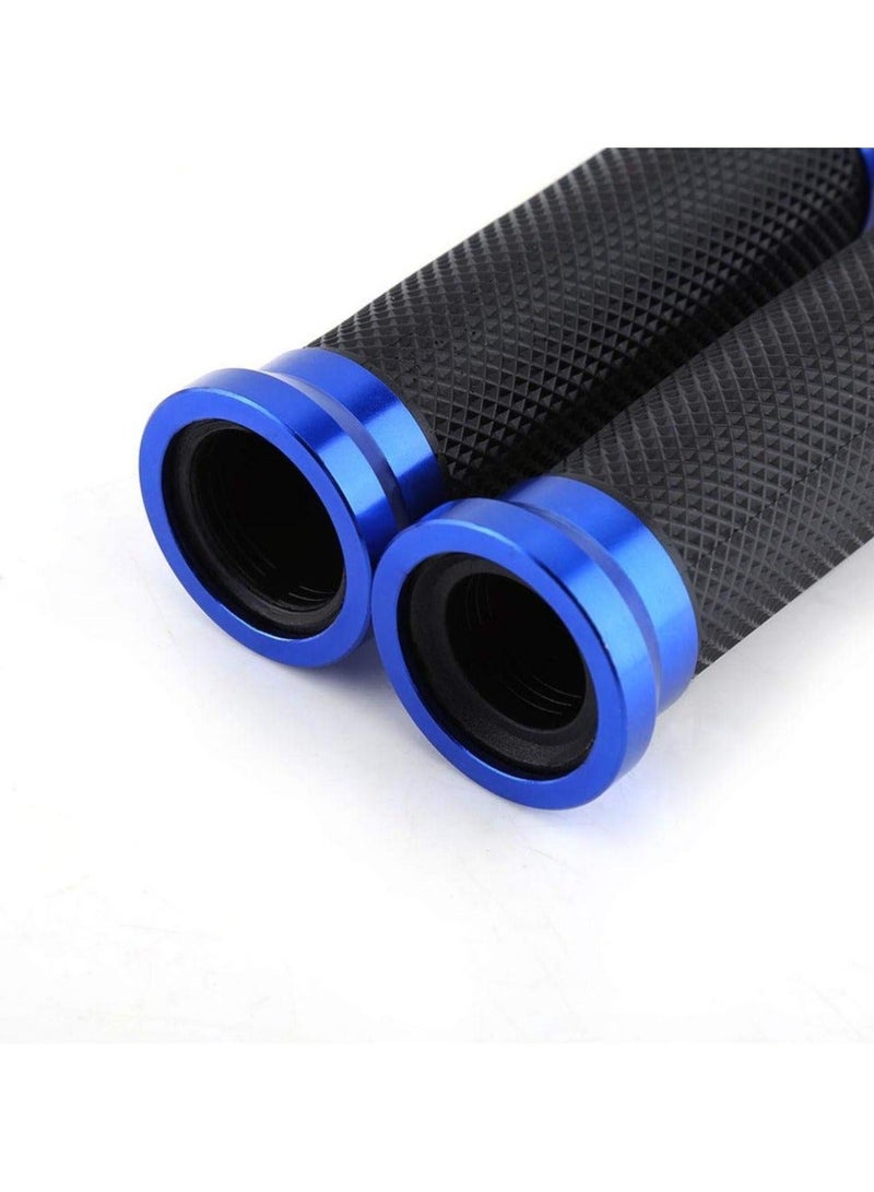 Y&D SYOSI Motorcycle Hand Grips, CNC Aluminum Alloy Handlebar with Rubber Cover 7/8'' 22mm Grips for Bicycle & (Blue)  - Image 4