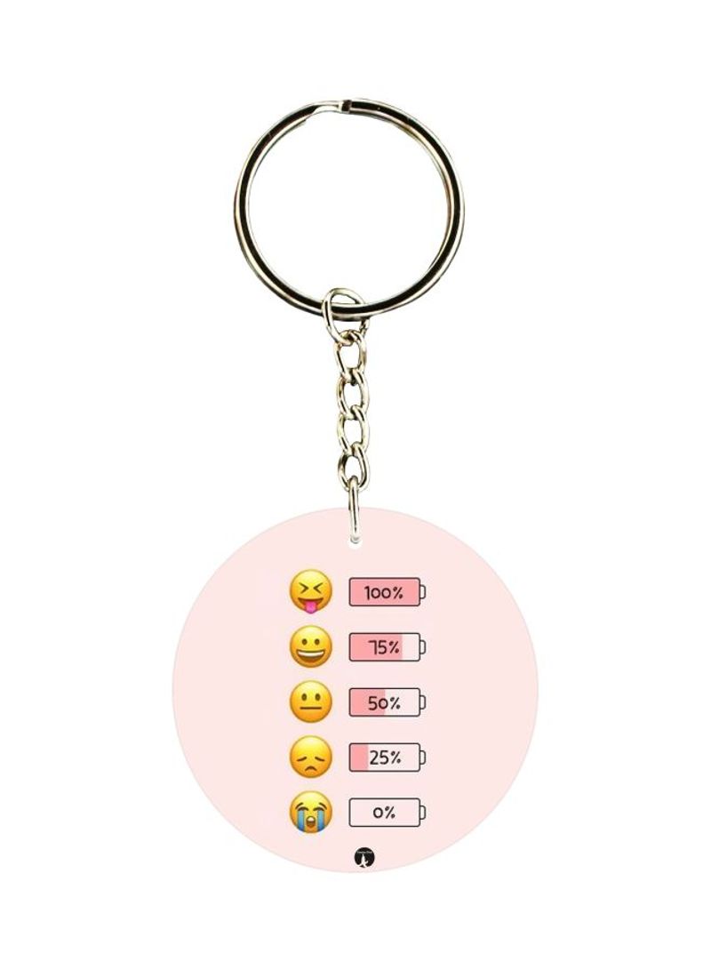 Double Sided Emoji Smiley Printed Keychain