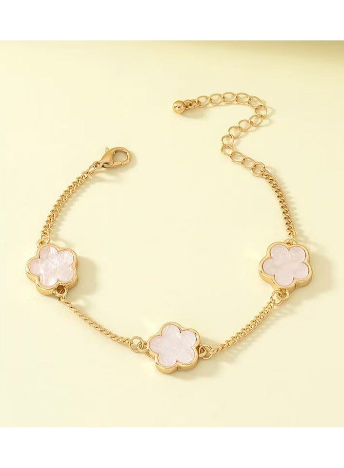 ORiTi Simple Style Alloy Flower Bracelet, Unplated Fashion Accessory for Daily Wear - Image 1
