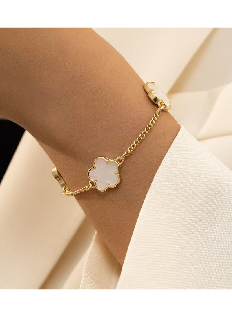 ORiTi Simple Style Alloy Flower Bracelet, Unplated Fashion Accessory for Daily Wear - Image 2