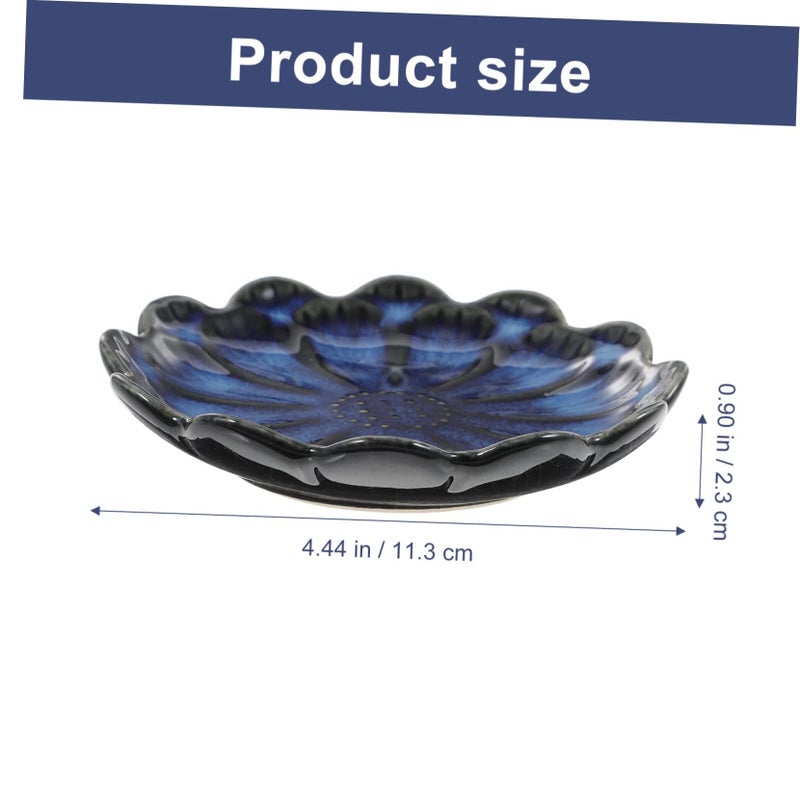 PRETZYOOM 4 Piece Flower Shaped Ceramic Dipping Bowls Set Japanese Sauce Dishes Mini Snack Plates For Condiments Party Entertaining - Image 5