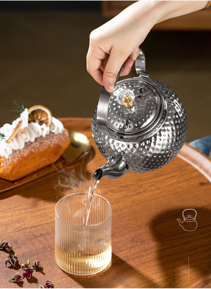 LOOPITYS Tea Pot 1.2Lfood grade stainless steel teapot is sturdy and durable, suitable for household and household items, and easy to enjoy the fun of brewing tea  - Image 4