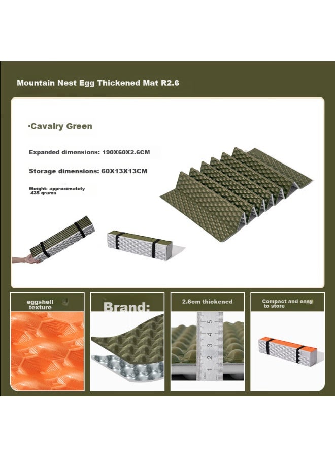 MOBIGARDEN Mobigarden 2.6r Value Egg Nest Mat, Outdoor Camping Thickened Foldable Sleeping Pad, Shanxi, Nx23663008, Knight Green - Image 1