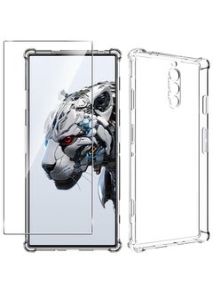 Red Magic 8S Pro Pro+ Case and Screen Protector, Clear Cover for Nubia Redmagic 8S Pro Pro+, 9H Hardness,Anti-Scratch, Anti-Fingerprint,Shock-Absorption