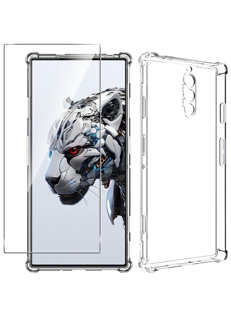 Generic - Red Magic 8S Pro Pro+ Case and Screen Protector, Clear Cover for Nubia Redmagic 8S Pro Pro+, 9H Hardness,Anti-Scratch, Anti-Fingerprint,Shock-Absorption - Image 1
