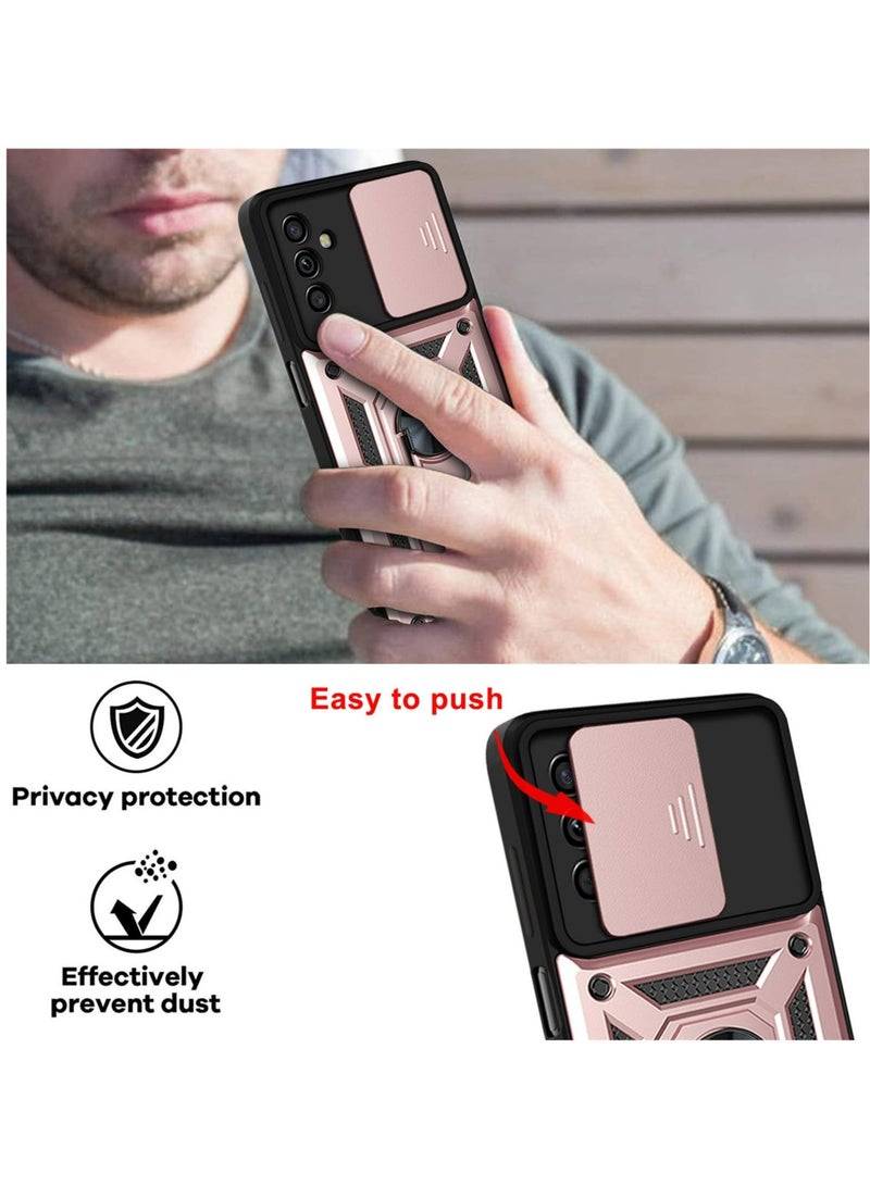 Samsung Galaxy A15 4G / 5G Case, Slide Camera Lens Cover + 360°Rotating Kickstand Ring + Support Magnetic Car Mount Shockproof Mobile Phone Case  - Image 4