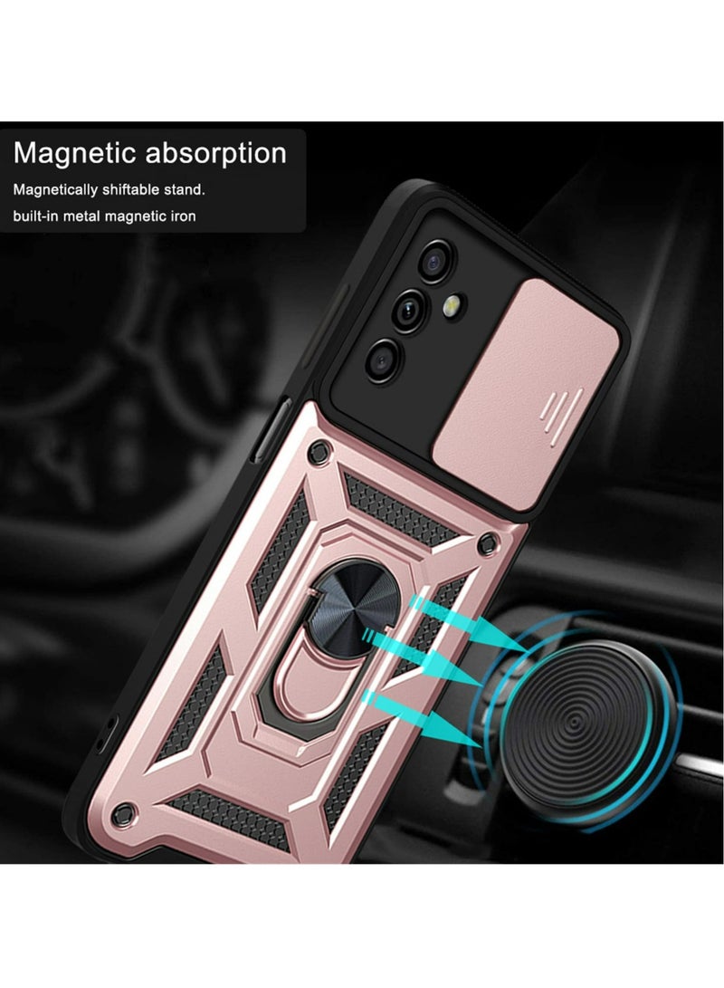 Samsung Galaxy A15 4G / 5G Case, Slide Camera Lens Cover + 360°Rotating Kickstand Ring + Support Magnetic Car Mount Shockproof Mobile Phone Case  - Image 3