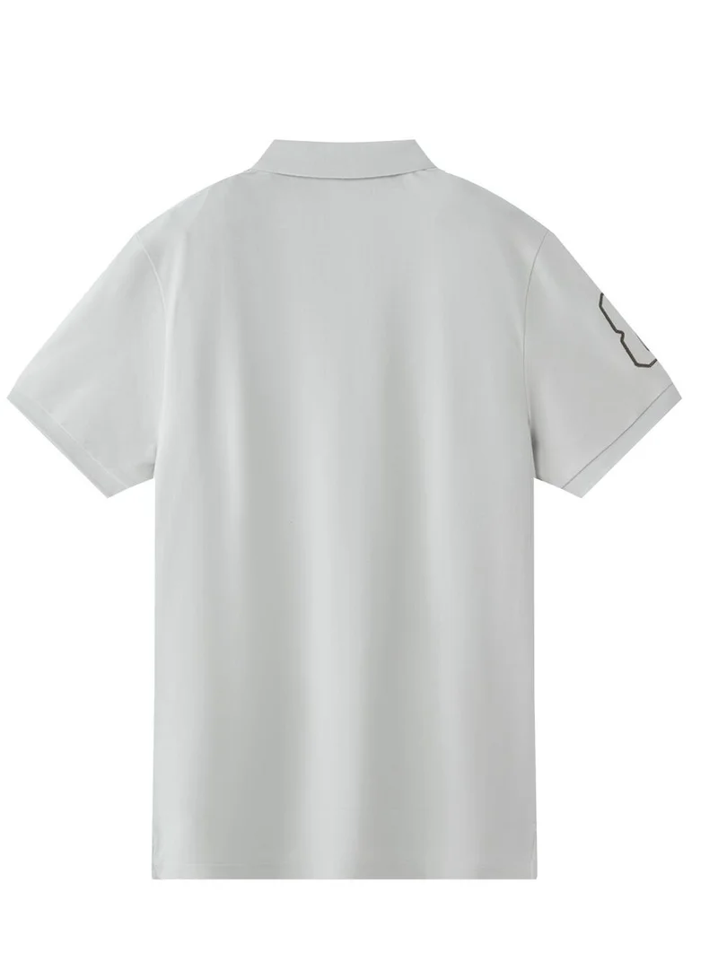 GIORDANO Men's 3D Lion Polo: Slim Fit, Bold Embroidery, Premium Pique