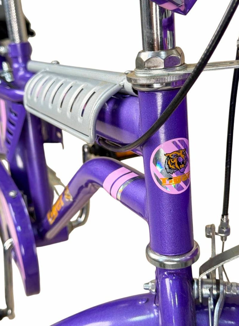 تايجر دراجة أطفال تايجر 20 بوصة مع سلة أمامية وكرسي خلفي – مناسبة للأعمار 6 إلى 10 سنوات - Image 3