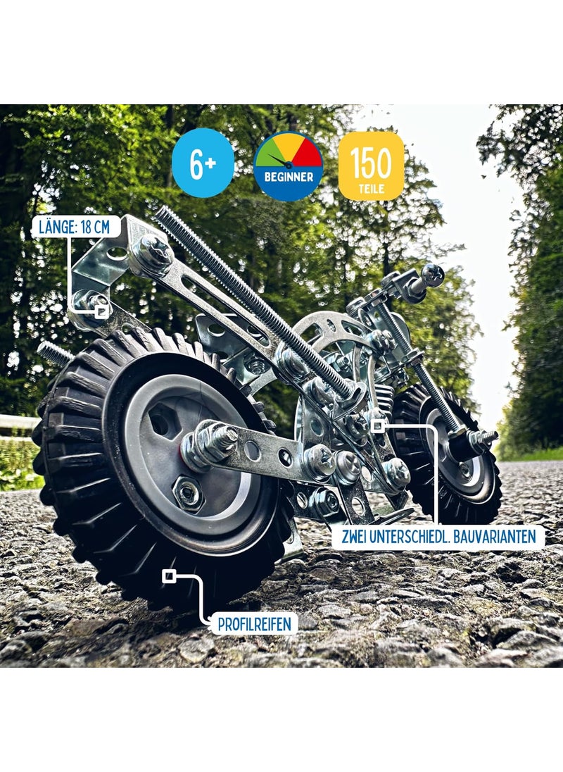 eitech - Eitech Motorcycle Educational STEM Toy Intro to Engineering and STEAM Learning Build and Play Steel Construction Set with 150 Pieces - Image 1