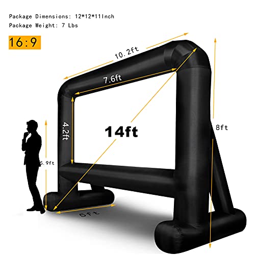OUTTOY 14 FT Inflatable Movie Screen Blow up Mega Movie Projection Outdoor Screen, Anti-Crease - Image 2
