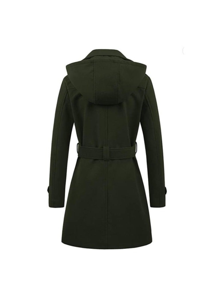 Loquat - Squality Winter Hooded Thick Coat Women Army Green - Image 1