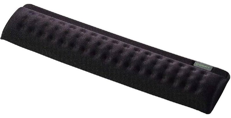 جي إكس وسادة  (باده) طبيه مسند معصم لوحة المفاتيح لسهولة الكتابة وتخفيف الألم، مسند معصم لوحة المفاتيح من إسفنج الذاكرة للمكتب/الألعاب/الكمبيوتر/الكمبيوتر المحمول/الماوس، وسادة مسند معصم تدعم الألعاب (أسود) - Image 1