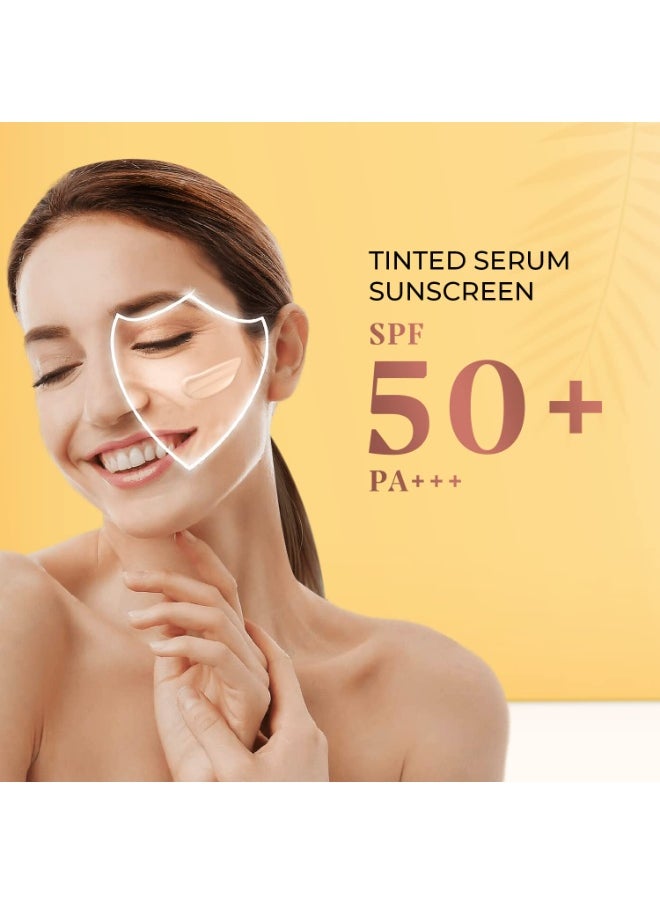 Just Herbs Tinted Sunscreen SPF 50+ PA++++ UVA/UVB Protection for Oily, Dry Skin, No White Cast for Men and Women - 30 ml  - Image 2