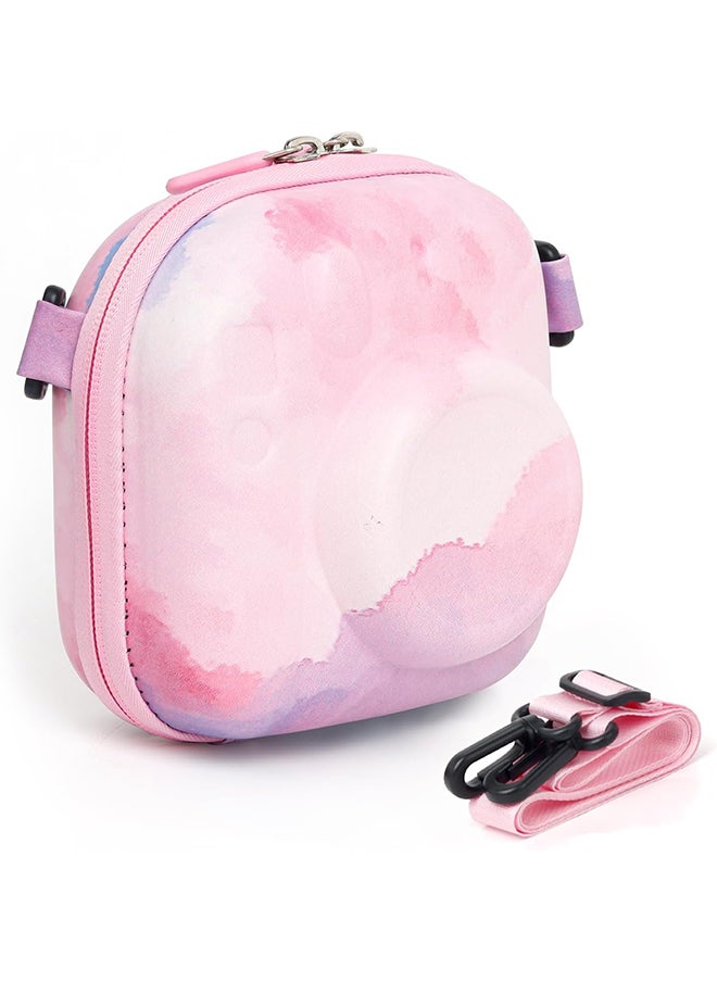 O Ozone Universal Protective Camera Case for Fujifilm Instax Mini 12 11 9 8 SE 7+ 40, Instant Camera Bag Hard EVA Case with Shoulder Strap- Pink Cloud  - Image 1