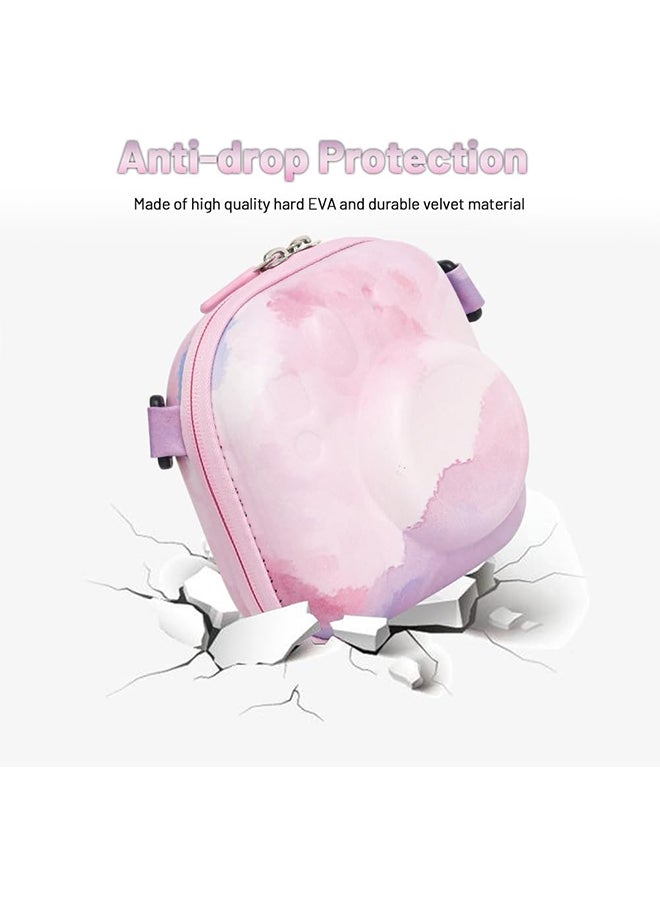 O Ozone Universal Protective Camera Case for Fujifilm Instax Mini 12 11 9 8 SE 7+ 40, Instant Camera Bag Hard EVA Case with Shoulder Strap- Pink Cloud  - Image 3