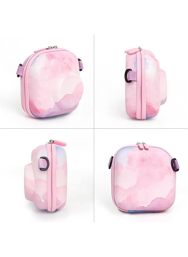 O Ozone Universal Protective Camera Case for Fujifilm Instax Mini 12 11 9 8 SE 7+ 40, Instant Camera Bag Hard EVA Case with Shoulder Strap- Pink Cloud  - Image 5
