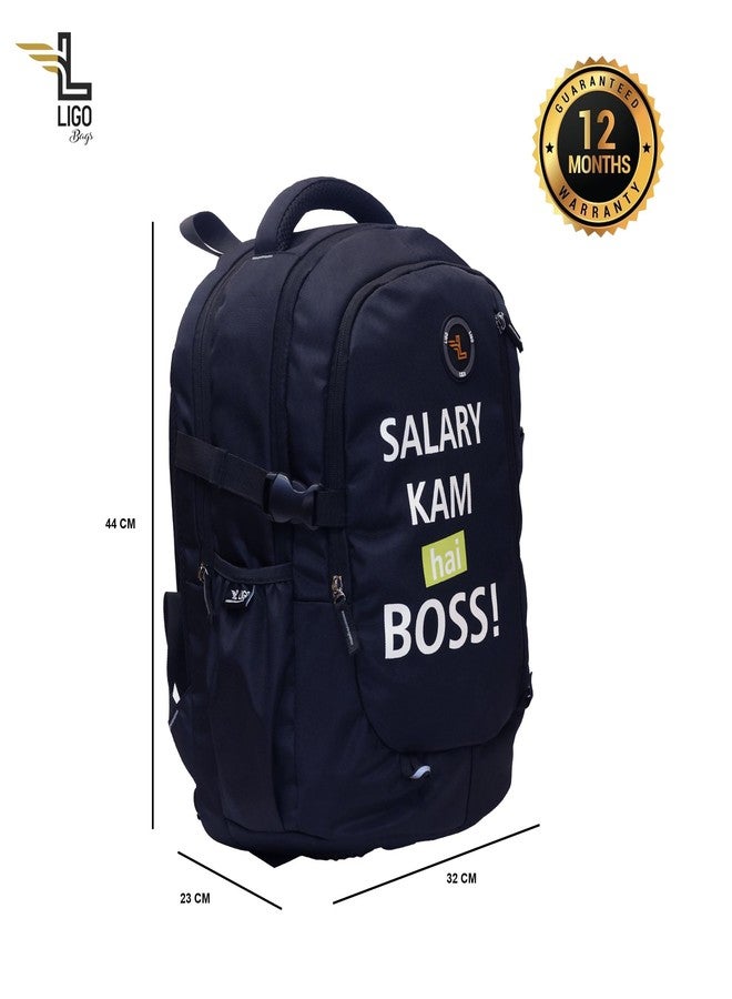 Ligo Hope 19 Inch Laptop Bag school bags for boys with Bottle Pocket and Front Organizer laptop bag for men combo bag | Pack of 2 (Combo) (Navy lue) - Image 2