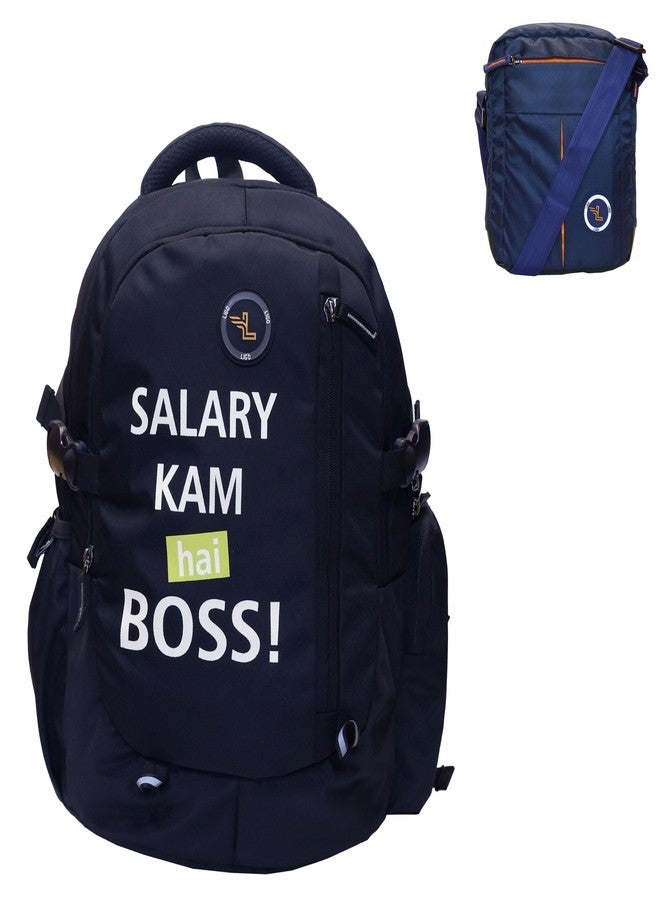 Ligo Hope 19 Inch Laptop Bag school bags for boys with Bottle Pocket and Front Organizer laptop bag for men combo bag | Pack of 2 (Combo) (Navy lue) - Image 1