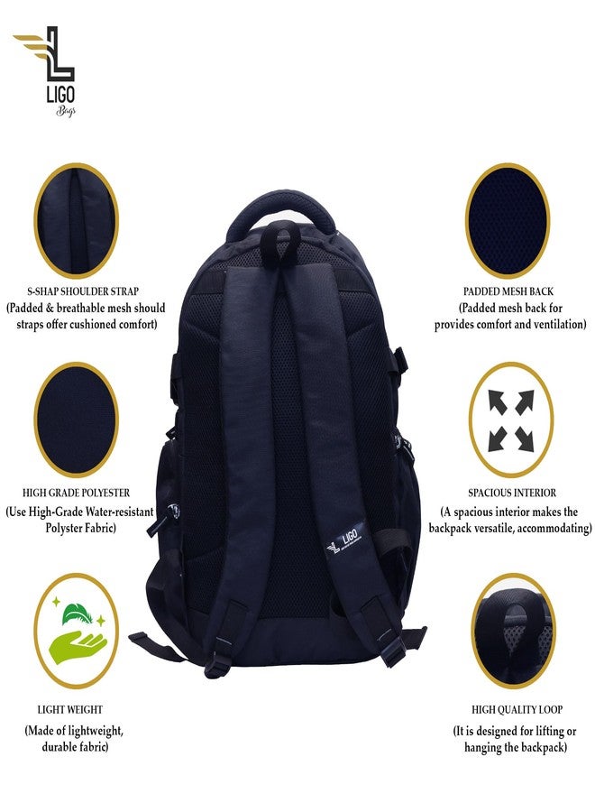 Ligo Hope 19 Inch Laptop Bag school bags for boys with Bottle Pocket and Front Organizer laptop bag for men combo bag | Pack of 2 (Combo) (Navy lue) - Image 5