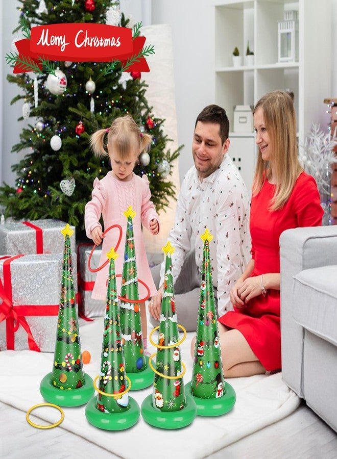 quescu 5 Pack Inflatable Christmas Tree Ring Toss Game,Christmas Party Games for Kids,Adults,Family,Christmas Indoor Outdoor Game Garden Toys - Image 5