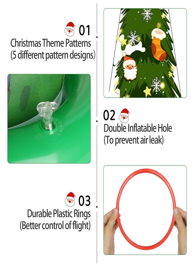 quescu 5 Pack Inflatable Christmas Tree Ring Toss Game,Christmas Party Games for Kids,Adults,Family,Christmas Indoor Outdoor Game Garden Toys - Image 4