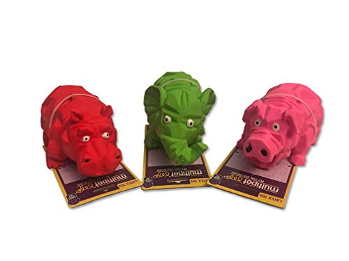 Multipet Origami Latex Dog Toy Assorted Colors SizeOrigami Pack of 3 Assorted - Image 1