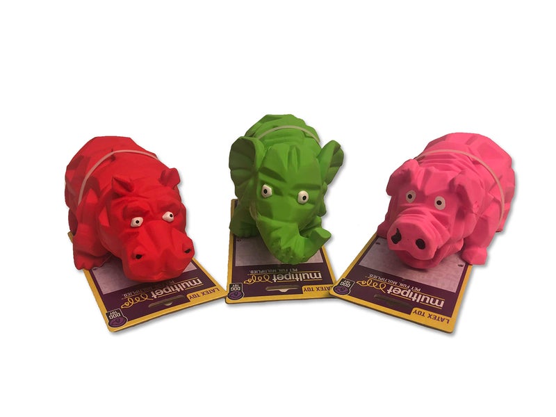 Multipet Origami Latex Dog Toy Assorted Colors SizeOrigami Pack of 3 Assorted - Image 2