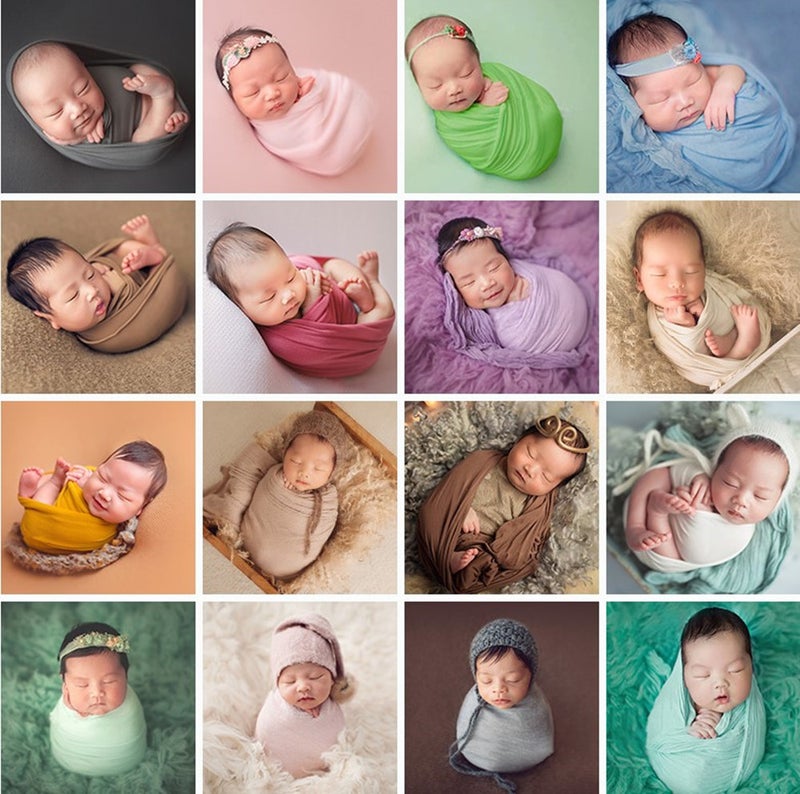 40 * 160cm/ 15.7 * 63in Comfortable Newborn Photography Wrap Soft Decor Wrap Blanket for Baby Photo Props Newborn Photo Outfits - Image 4