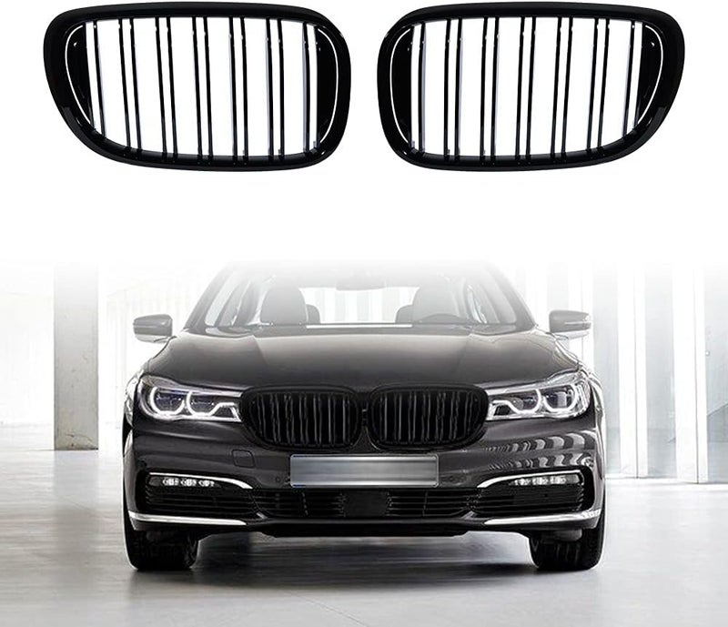 Astra Depot شبكة مصد أمامي من طراز M من أسترا ديبوت لسيارات BMW G11 G12 7 Series 2016-2018 - أسود لامع - Image 5
