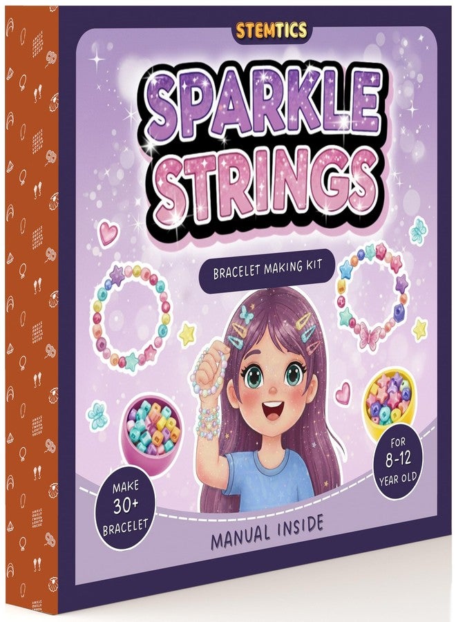 STEMTICS Bracelet Making Kit for Girls Age 8-12 Years Old with Beads and Charms | Stylish Jewellery Birthday Gift Set for Girl Kids 8, 9, 10, 11, 12 Year Old (Sparkle Strings) - Image 2