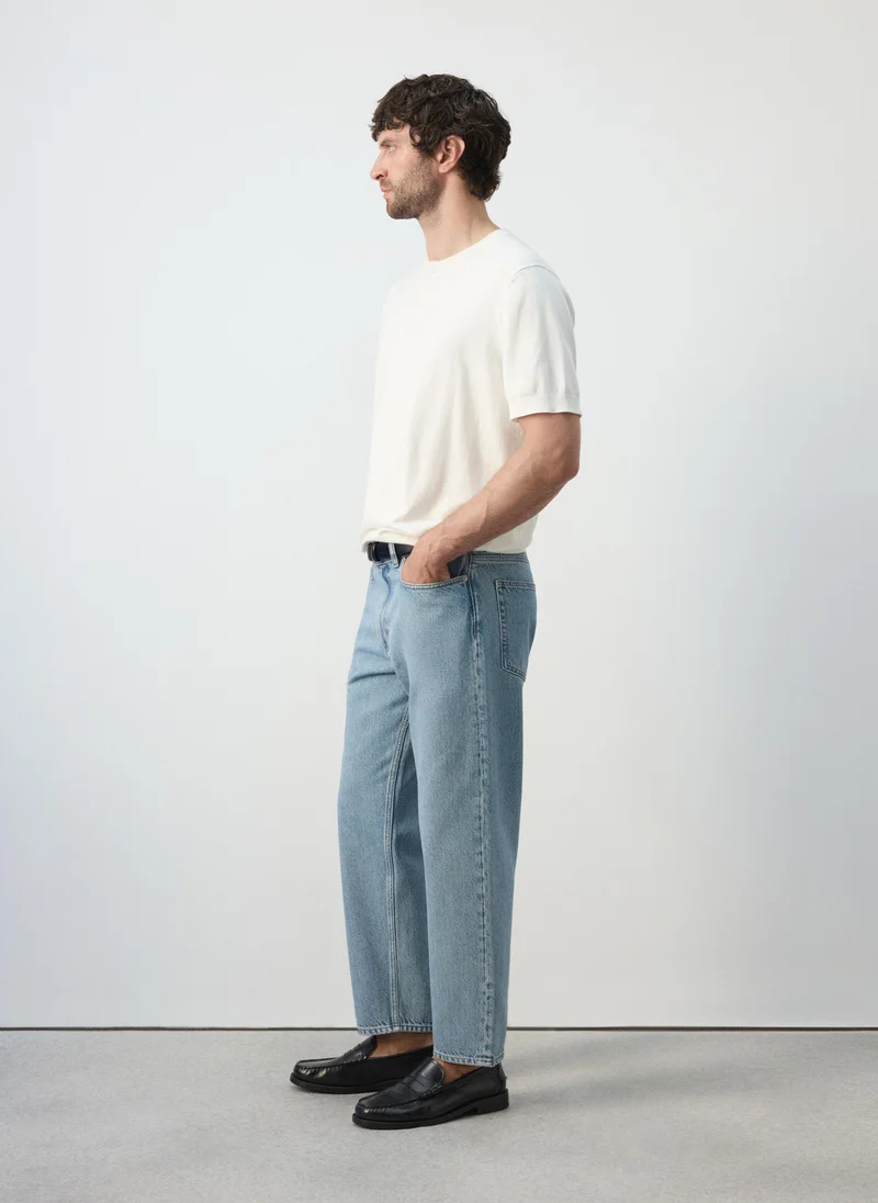 Mango Man TC-TEJANO CLARO Sammy Cropped Carrot Fit Jeans for Men | Best Price UAE