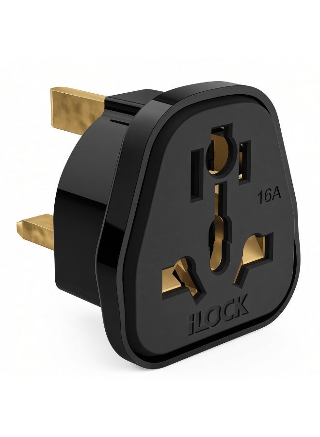 iLOCK I Lock Multi-Plug Travel Adapter to 2-Pin EU Plug, 16A, 250V, Up to 3500W, Black - Image 2
