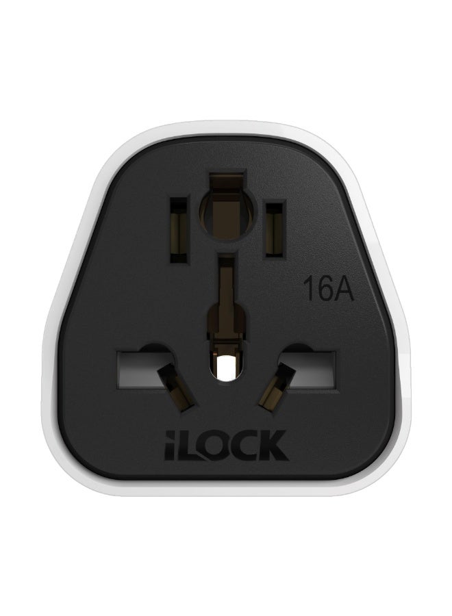 iLOCK I Lock Multi-Plug Travel Adapter to 2-Pin EU Plug, 16A, 250V, Up to 3500W, Black - Image 4
