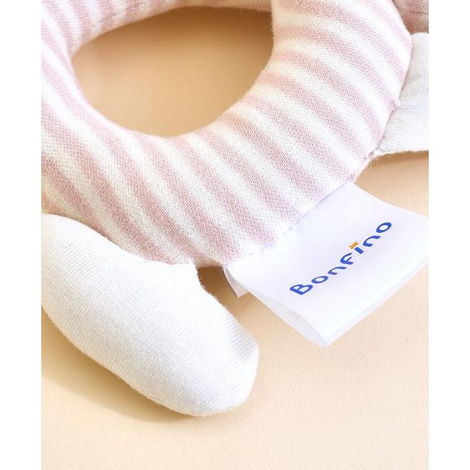 Bonfino Cat Soft Rattle for Babies 0-24 Months, Pink - Motor Skill Development, Easy to Grasp, Safe Materials - L 13 x H 18 cm - Image 4