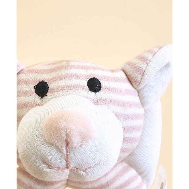Bonfino Cat Soft Rattle for Babies 0-24 Months, Pink - Motor Skill Development, Easy to Grasp, Safe Materials - L 13 x H 18 cm - Image 3
