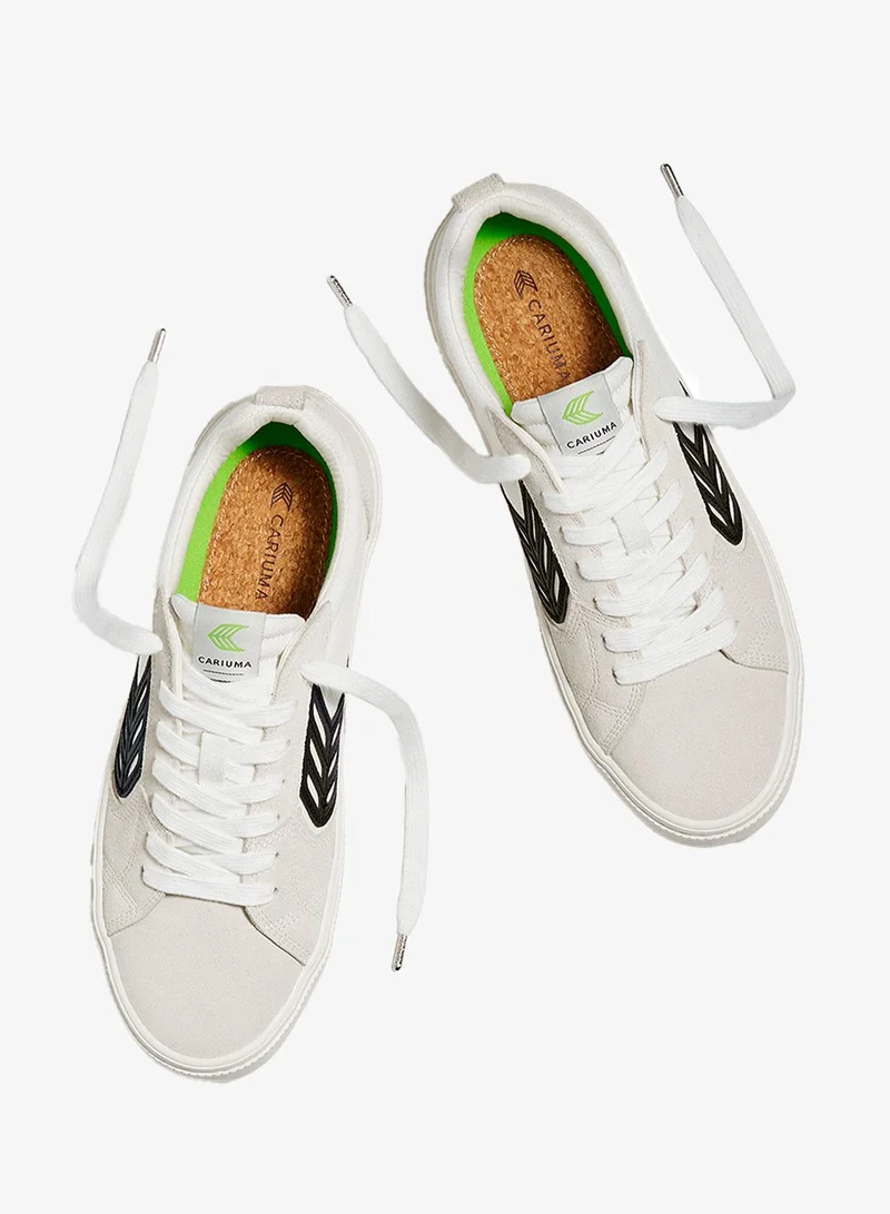 Cariuma  CATIBA PRO Low Off-White Canvas Vintage White Suede Black Logo Sneaker  | Best Price UAE