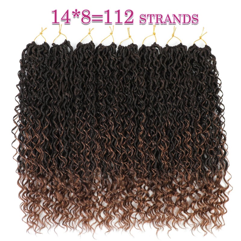 SAMBRAID 8 Packs Goddess Faux Locs Crochet Hair for Black Women, Goddess Locs Crochet Hair, Boho Style Locs, River Hair with Curly Ends (18Inch, T30#, 8Packs) - Image 4
