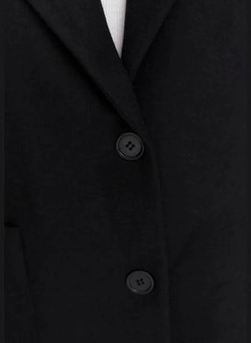 trendyol One Button Beige Coat