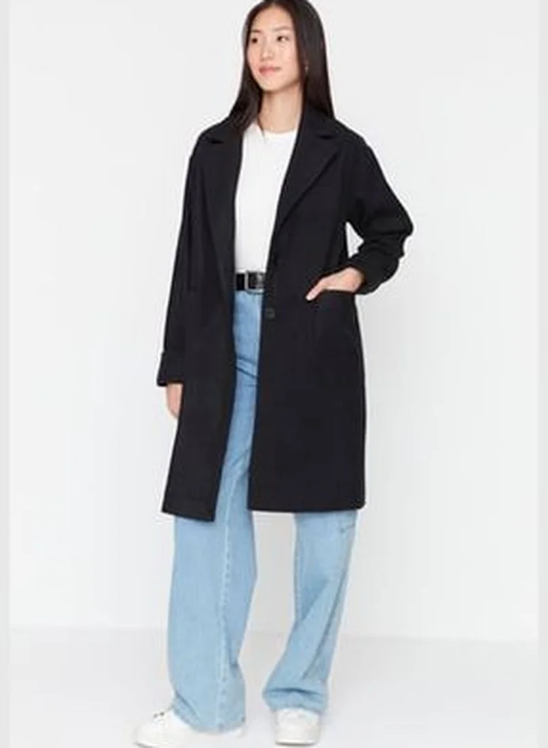 trendyol One Button Beige Coat