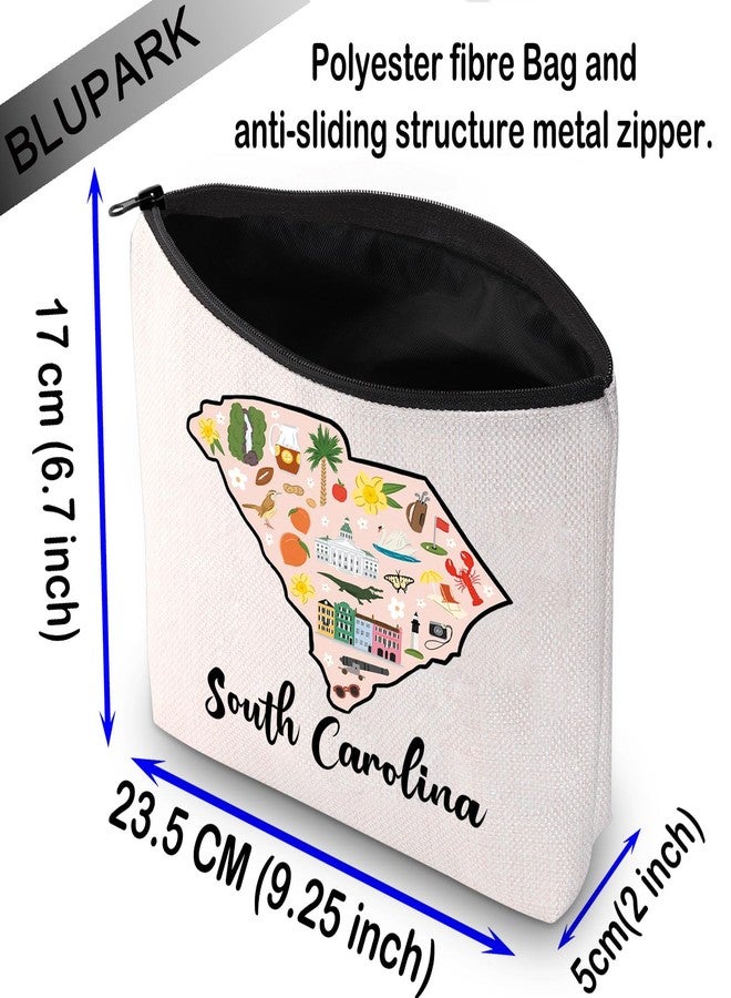 BLUPARK SC State Cosmetic Bag South Carolina Souvenir Gift South Carolina Travel Makeup Bag Gift For South Carolina Lovers (South Carolina) - Image 2